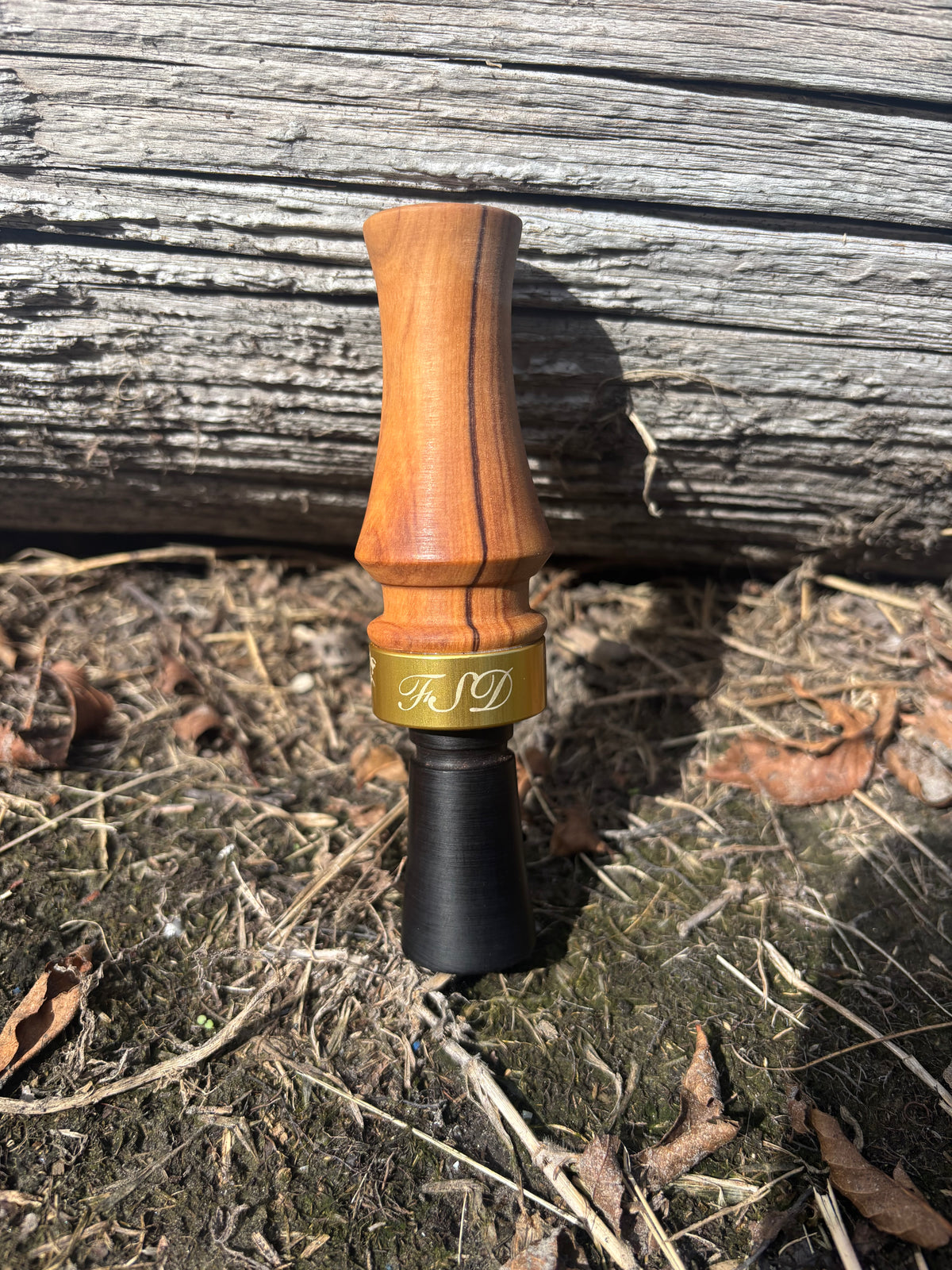 Olive wood/African Black wood single reed mallard call